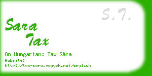 sara tax business card